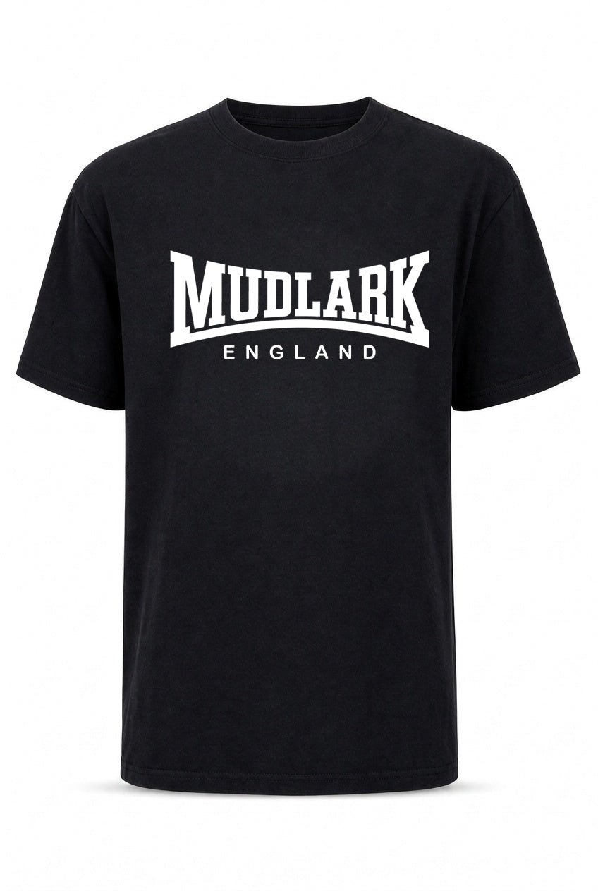 Mudlarking T-shirt: White "Mudlark ENGLAND" logo