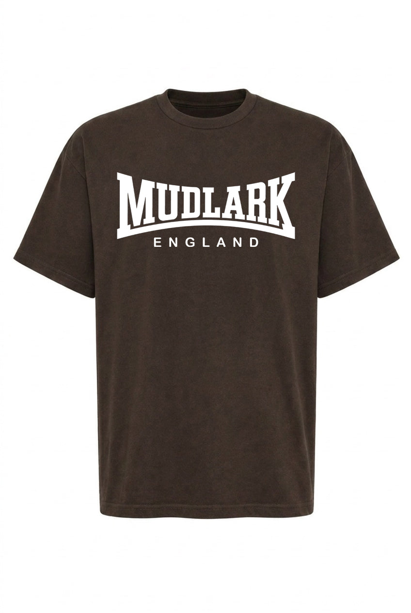 Mudlarking T-shirt: White "Mudlark ENGLAND" logo