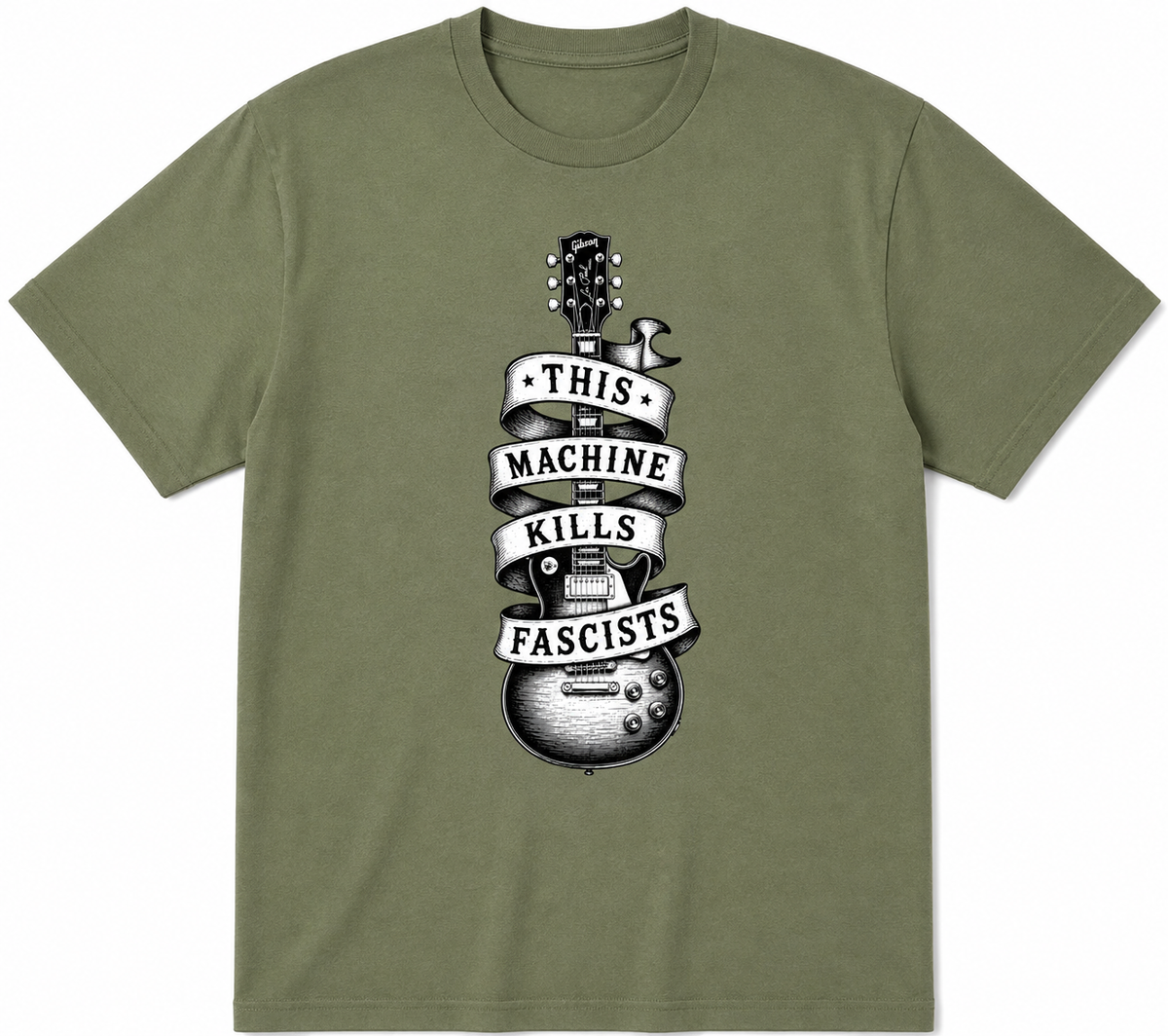 Les Paul Guitar "This Machine Kills Fascists" T-shirt
