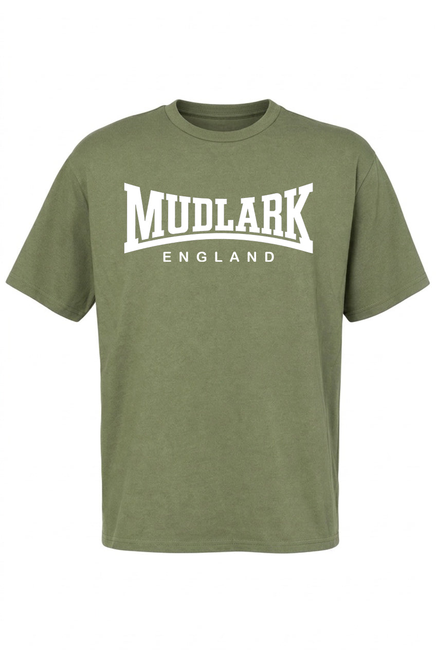 Mudlarking T-shirt: White "Mudlark ENGLAND" logo