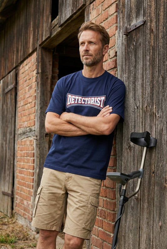 "Detectorist" Red, White & Blue Logo T-shirt