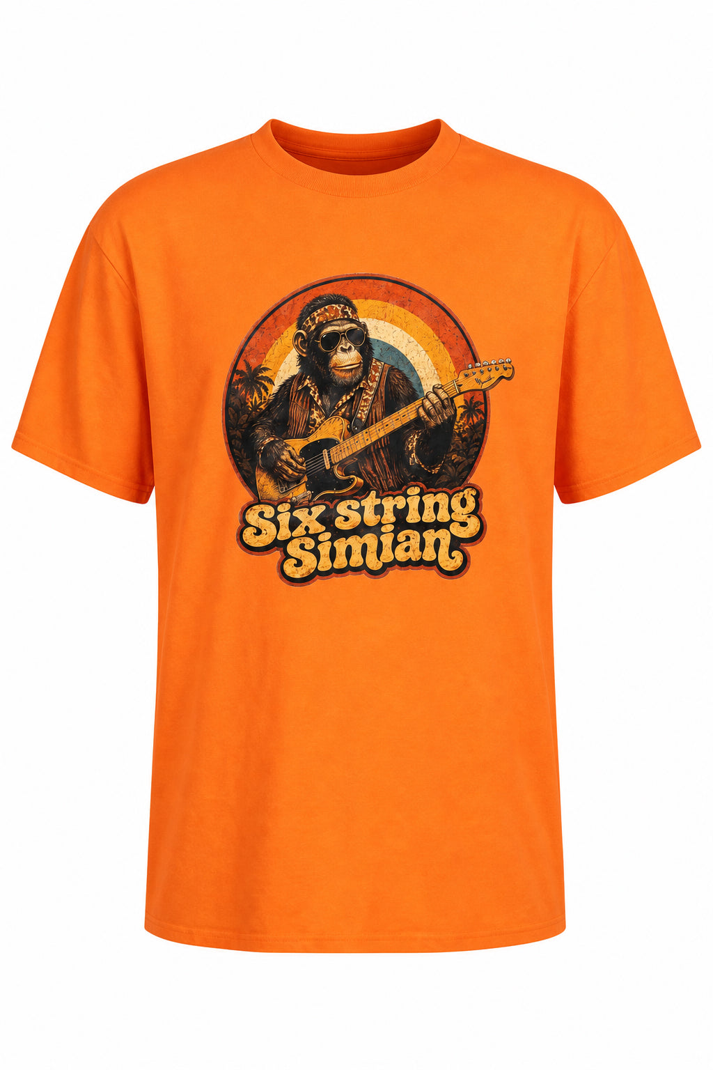 Retro "Six String Simian" Guitarist Tee