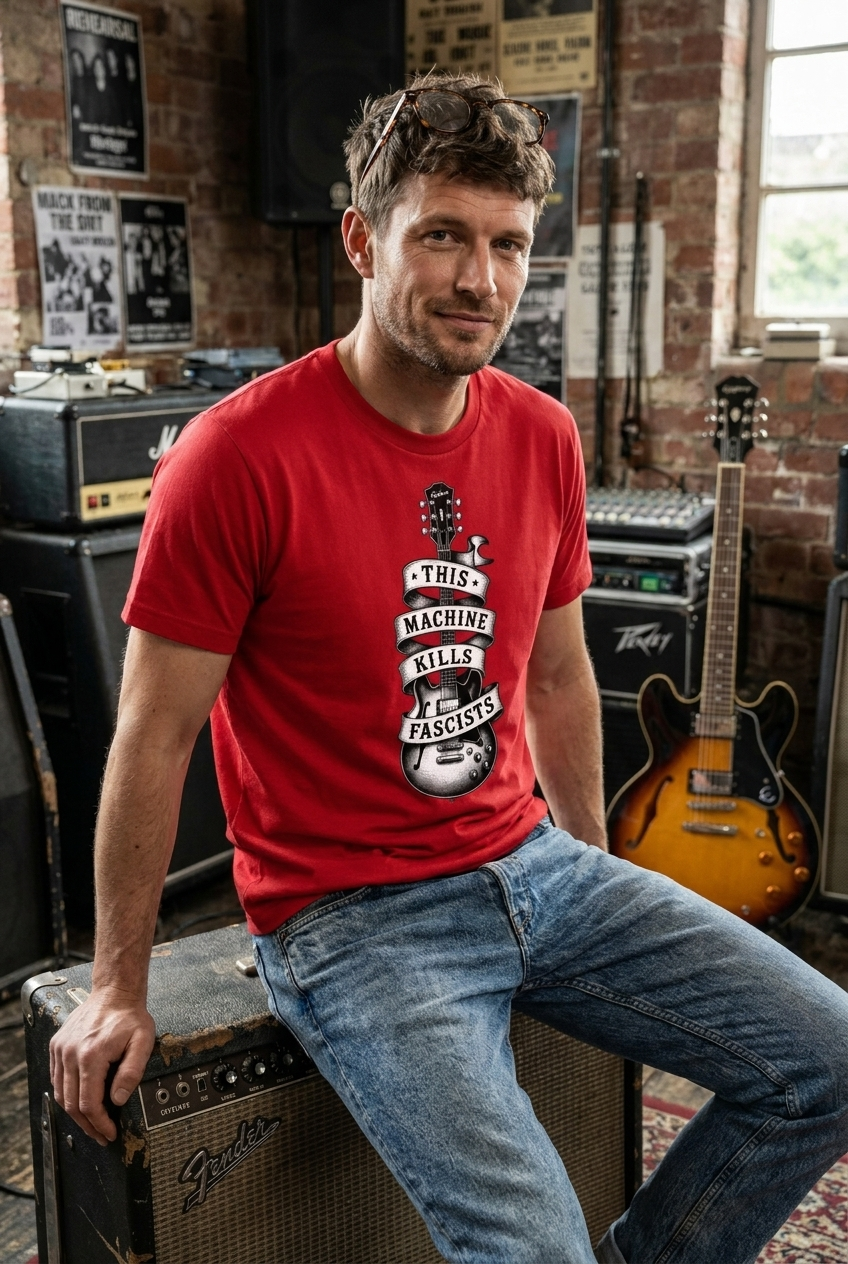 335  "This Machine Kills Fascists" T-shirt