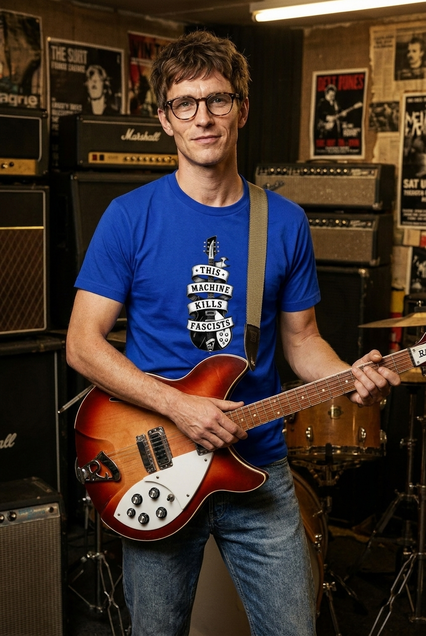 Rickenbacker "This Machine Kills Fascists" T-shirt